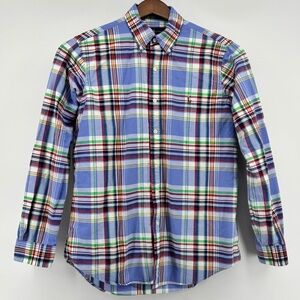 Ralph Lauren mens Multicolor Madras Plaid Long Sleeve Button Down Size M